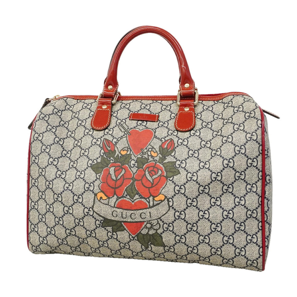 Gucci GG Supreme Handbag Navy Blue Red